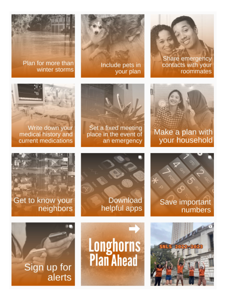 Instagram grid screenshot of the Longhorns Plan Ahead campaign