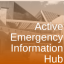 "Active Emergency Information Hub" text over an image of the City of Austin's City hall. 
