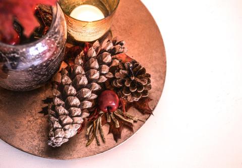 Fall decorations on a table