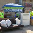 MoveOutATX donation station in West Campus, various items donated  and volunteers
