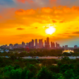 Austin skyline with sunset
