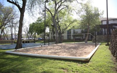 Sand volleyball court