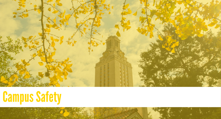 UT Tower behind yellow flowers