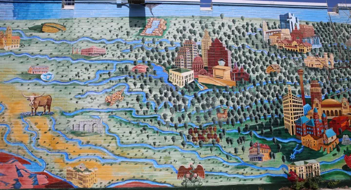 Outdoor mural of Austin